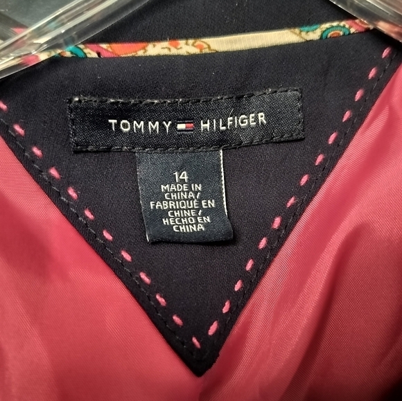 (1454) Tommy Hilfiger Navy Blue Preppy Loose Blazer Jacket Size 14 - Picture 8 of 11